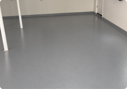 Solid gray epoxy garage floor